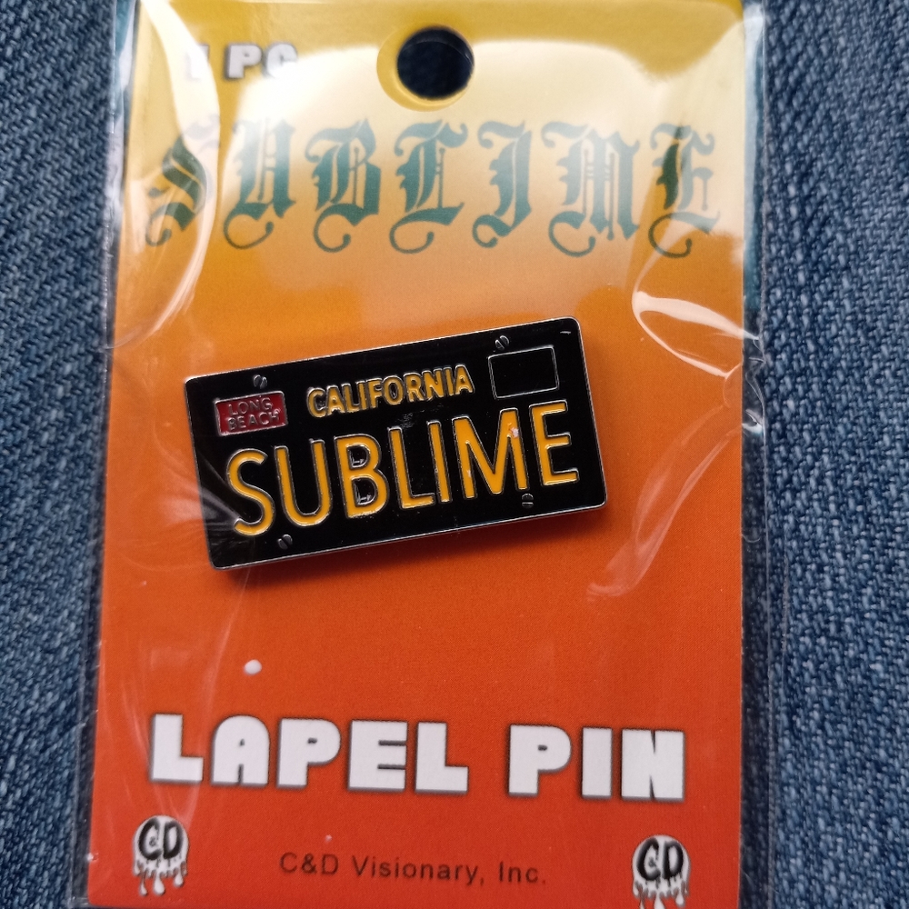 Sublime enamel pin, Sublime LBC license plate pin, Sublime hat pin